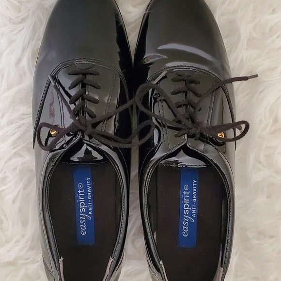 EASY SPIRIT Motion Anti-Gravity Black Patent Tie Oxfords - Picture 3 of 7